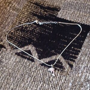 4/$80 Elegant Silver Necklace with Pink Dolphin Pendant